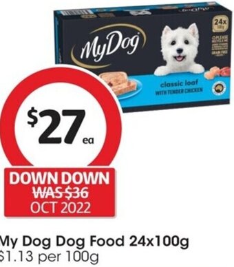 Coles My dog Dog food 24x100g offer