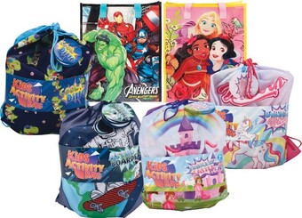 Woolworths Marvel avengers, disney princess, astro boarder, cool dino, princess castle or rainbow unicorn activity bags offer