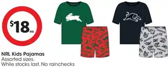 Coles NRL Kids Pajamas offer