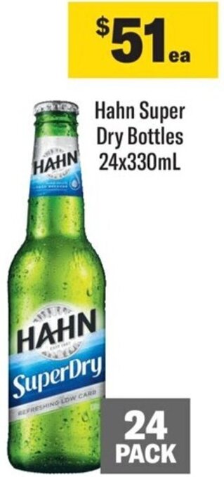 Coles Hahn Super Dry Bottles 24x330ml offer