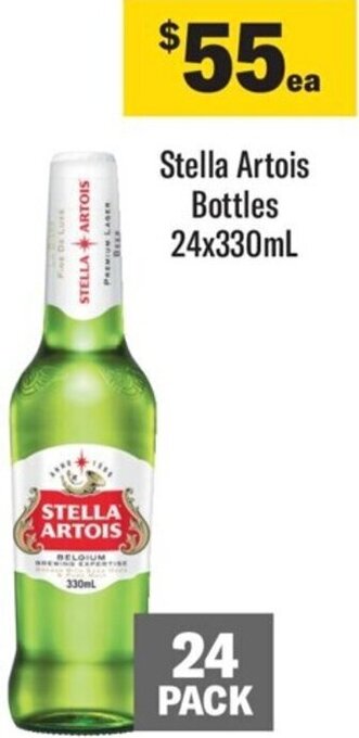 Coles Stella Artois Bottles 24x330ml offer