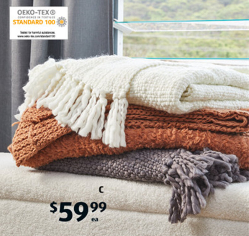 Textured Throw Blanket offer at ALDI