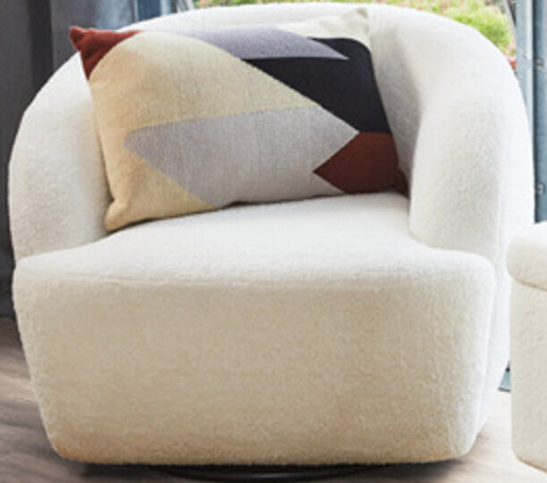 Bouclé fabric Round Swivel Chair offer at ALDI