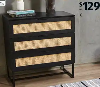 ALDI Rattan Chest of 3 Drawers offer
