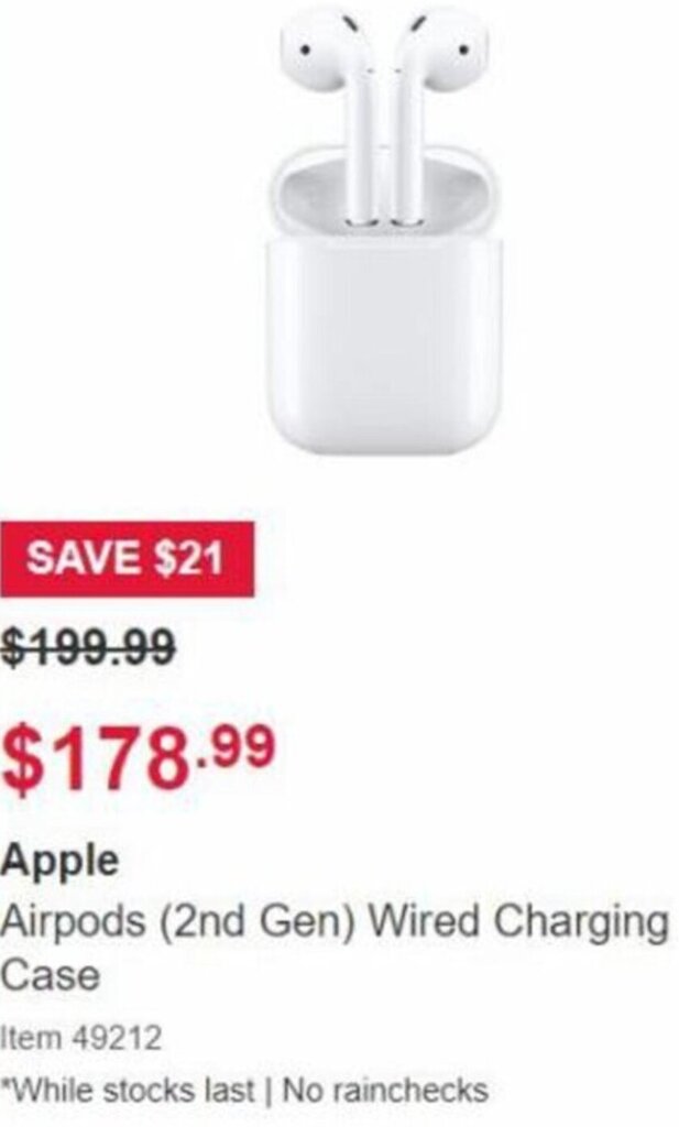 Apple Airpods Wired Charging Case offer at Costco
