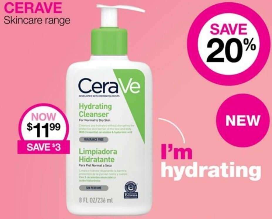 Cerave Skincare Range offer at Priceline