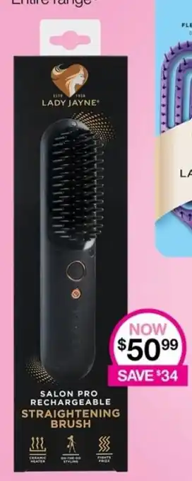Priceline Lady Jane Salon Pro Rechargeable Straightening Brush offer