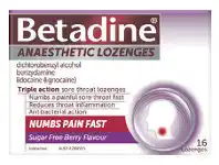 Chempro Betadine Anaesthetic Sore Throat Lozenges Berry 16 Pack offer