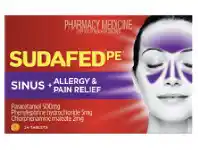 Chempro Sudafed PE Sinus Pain & Allergy Relief 24 Tablets offer