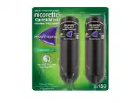 Chempro Nicorette Quick Mist Spray Fresh Mint 150 Sprays Twin Pack offer