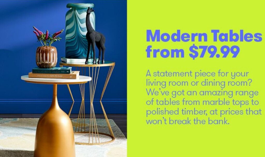 Modern Tables offer at TK Maxx