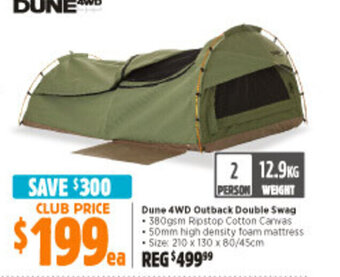 Anaconda Dune 4WD Outback Double Swag offer