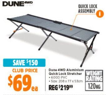 Dune 4WD Aluminium Quick Lock Stretcher