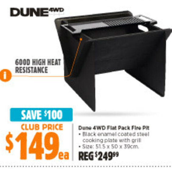 Dune 4WD Flat Pack Fire Pit offer at Anaconda