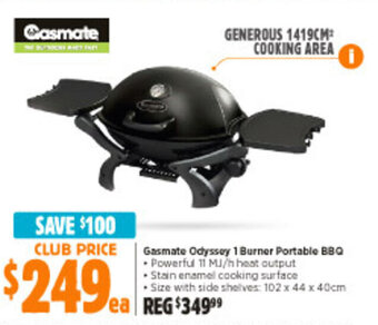 Anaconda Gasmate Odyssey 1 Burner Portable BBQ offer