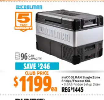 Anaconda myCoolman Single Zone Fridge/Freezer 60L offer