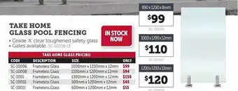 Stratco Take home glass pool fencing offer