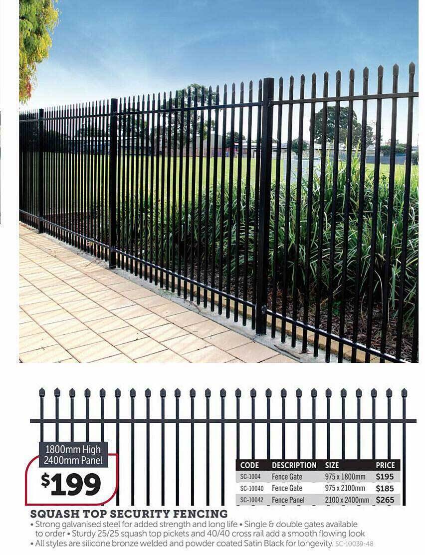Squash top security fencing offer at Stratco