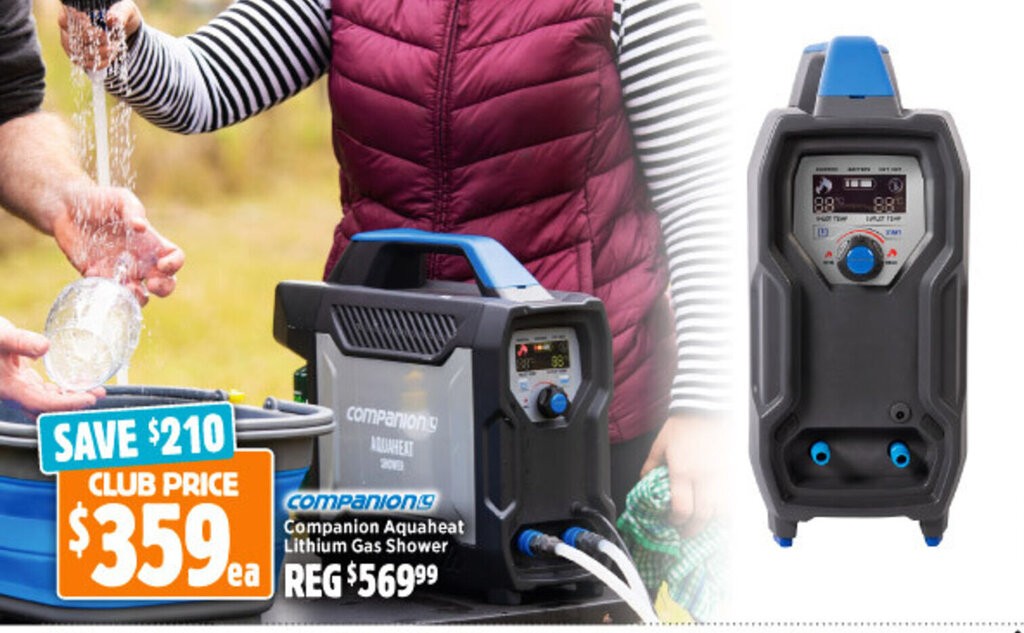 Companion Aquaheat Lithium Gas Shower offer at Anaconda