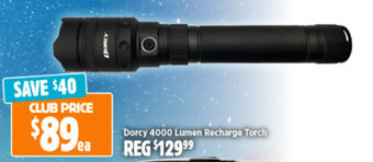 Anaconda Dorcy 4000 Lumen Recharge Torch offer