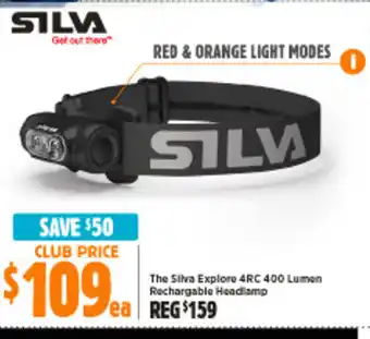 The Silva Explore 4RC 400 Lumen Rechargable Headlamp