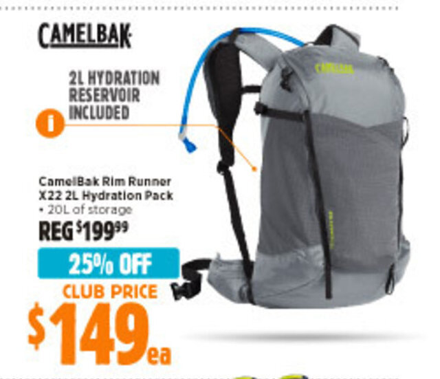 CamelBak Rim Runner X22 2L Hydration Pack offer at Anaconda