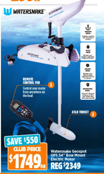 Anaconda Watersnake Geospot GPS 54" Bow Mount Electric Motor offer