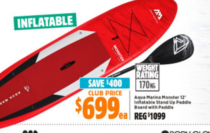 Aqua Marina Monster 12" Inflatable Stand Up Paddle Board With Paddle offer at Anaconda