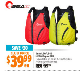 Anaconda Seak L50/L50S MF50 Kayak PFD offer