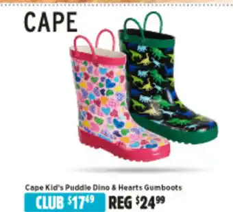 Anaconda Cape Kid's Puddle Dino & Hearts Gumboots offer