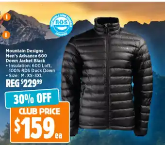 Anaconda Mountain Designs Men's Advance 600 Down Jacket Black offer
