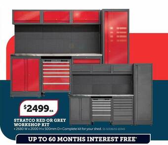 Stratco Stratco red or grey workshop kit offer