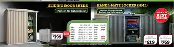 Sliding door sheds handi-mate locker hml