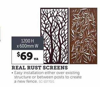 Stratco Real rust screens offer