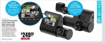 SuperCheap Auto Nanocam+ 3 channel front rear and in-cabin fhd dash camera with gps wi-fi & dms offer