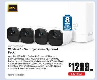 SuperCheap Auto Eufy security wireless 2k security camera system 4 pack offer