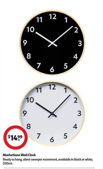 Coles Marketlane wall clock offer