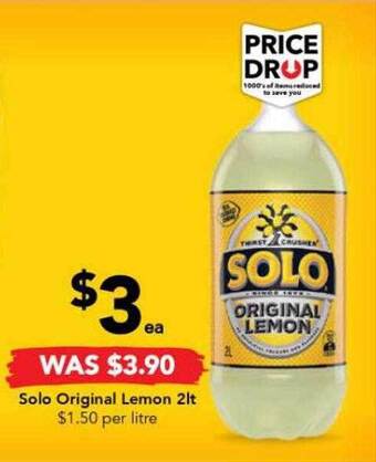 Drakes Solo original lemon 2lt offer