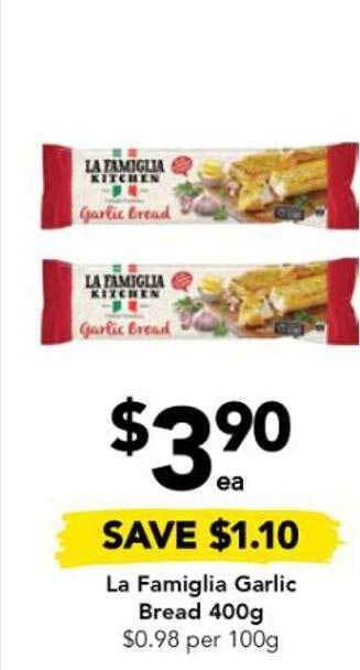 Drakes La famiglia garlic bread offer