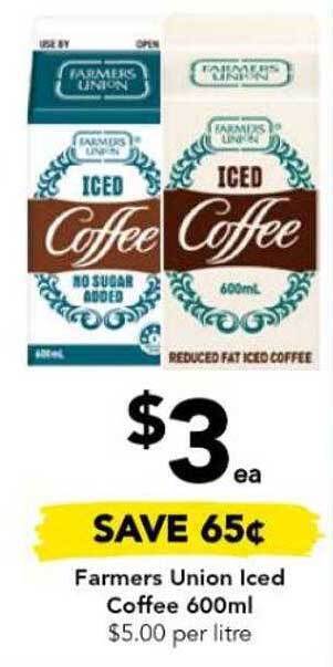 Drakes Farmers union iced coffee offer