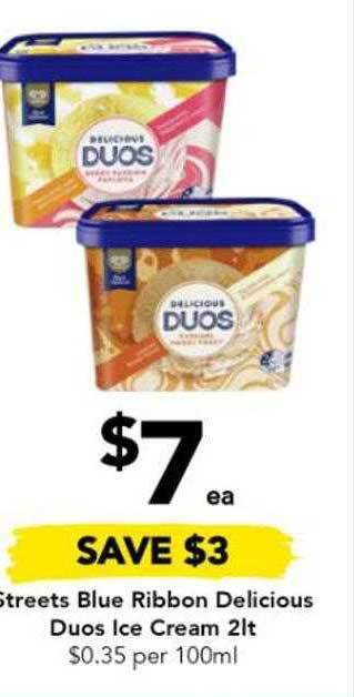 Drakes Streets blue ribbon delicious duos ice cream offer