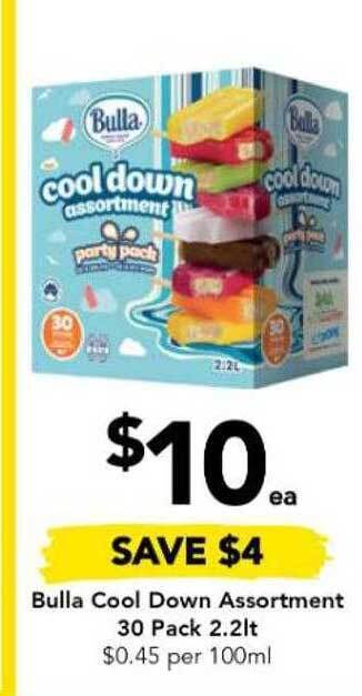Drakes Bulla cool down assortment 30 pack offer