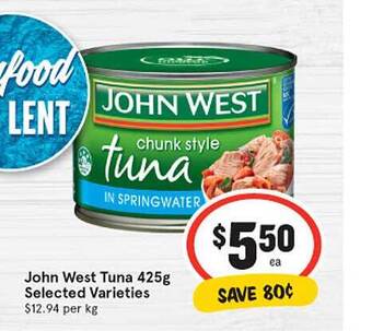 IGA John west tuna offer
