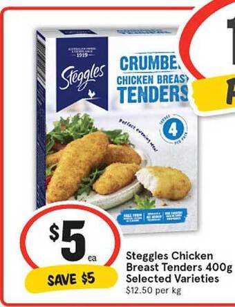 IGA Steggles chicken breast tenders offer