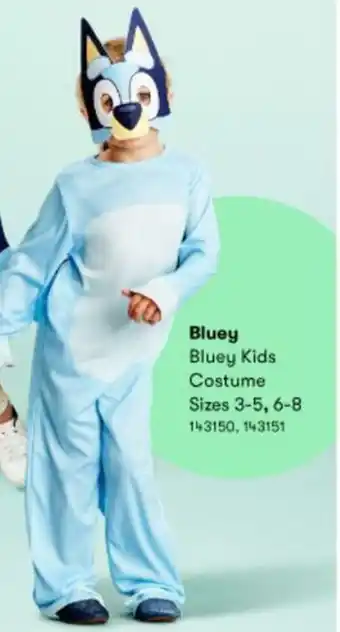 BIG W Bluey Kids Costume 3-5, 6-8 offer