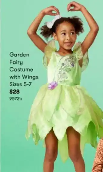 BIG W Garden Fairy Costume with Wings 5-7 offer