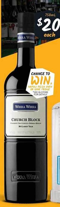 Cellarbrations Wirra wirra church block offer