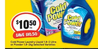 IGA Cold power laundry liquid or powder offer