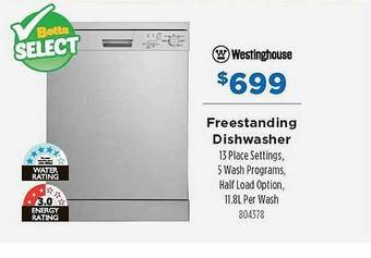 Betta Westinghouse freestanding dishwasher offer