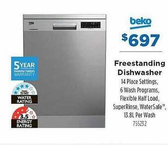 Betta Beko freestanding dishwasher offer
